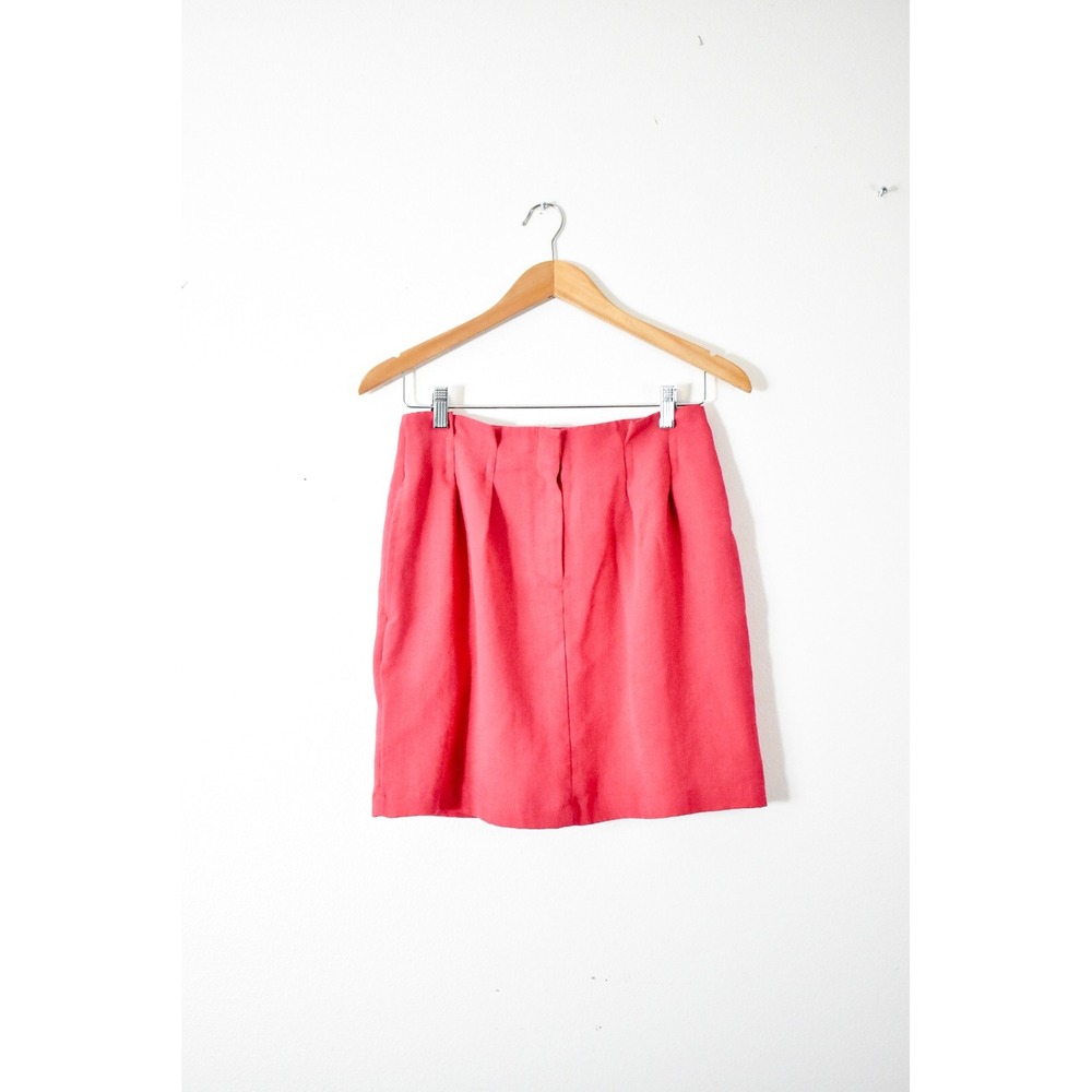Ann Taylor Factory Mini Skirt Women 4P Pink‎ Modern Pleated Front Pockets